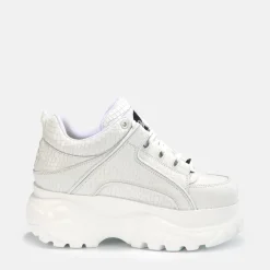 Sale BUFFALO Classic Baskets Homme Cuir Blanc