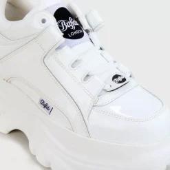 Cheap BUFFALO Classic Baskets Low Cuir Vernis Blanc