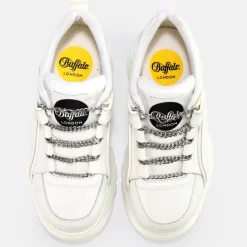 Flash Sale BUFFALO Classic Men Baskets Basses Cuir Blanc/ E Argent