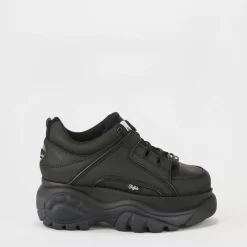 Cheap BUFFALO Classic Sneaker Low Cuir Noir