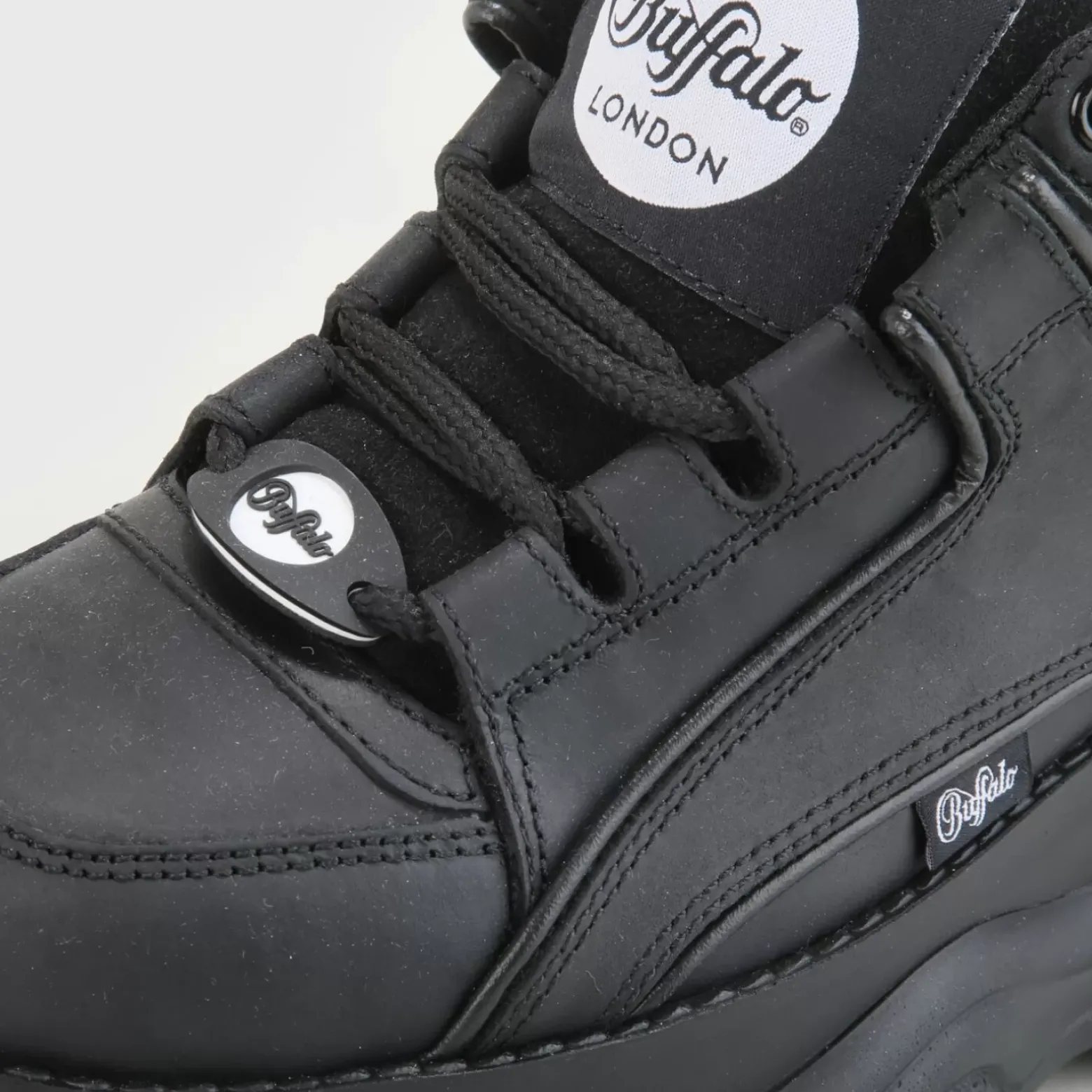 Cheap BUFFALO Classic Sneaker Low Cuir Noir