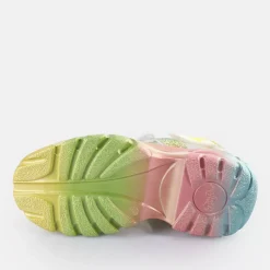 New BUFFALO Classic Ts Snd Sandales A Plateforme Veganes Arc-En-Ciel Multicolore