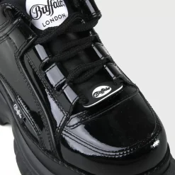 Cheap BUFFALO Classics Baskets Low Cuir Noir