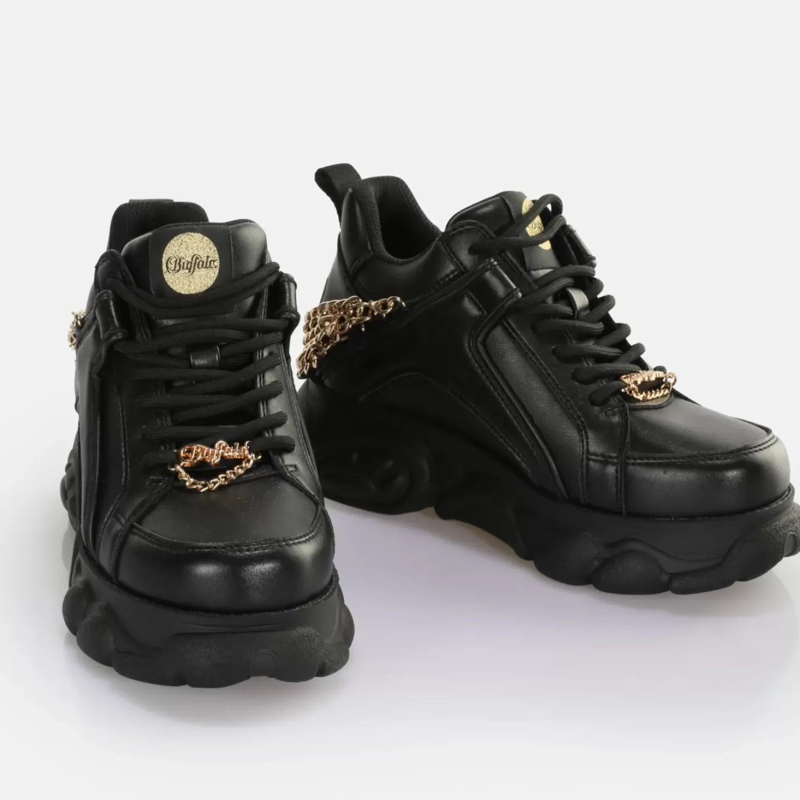 Discount BUFFALO Cld C In Chain 2.0 Baskets Basses Vegan Noir/ Or