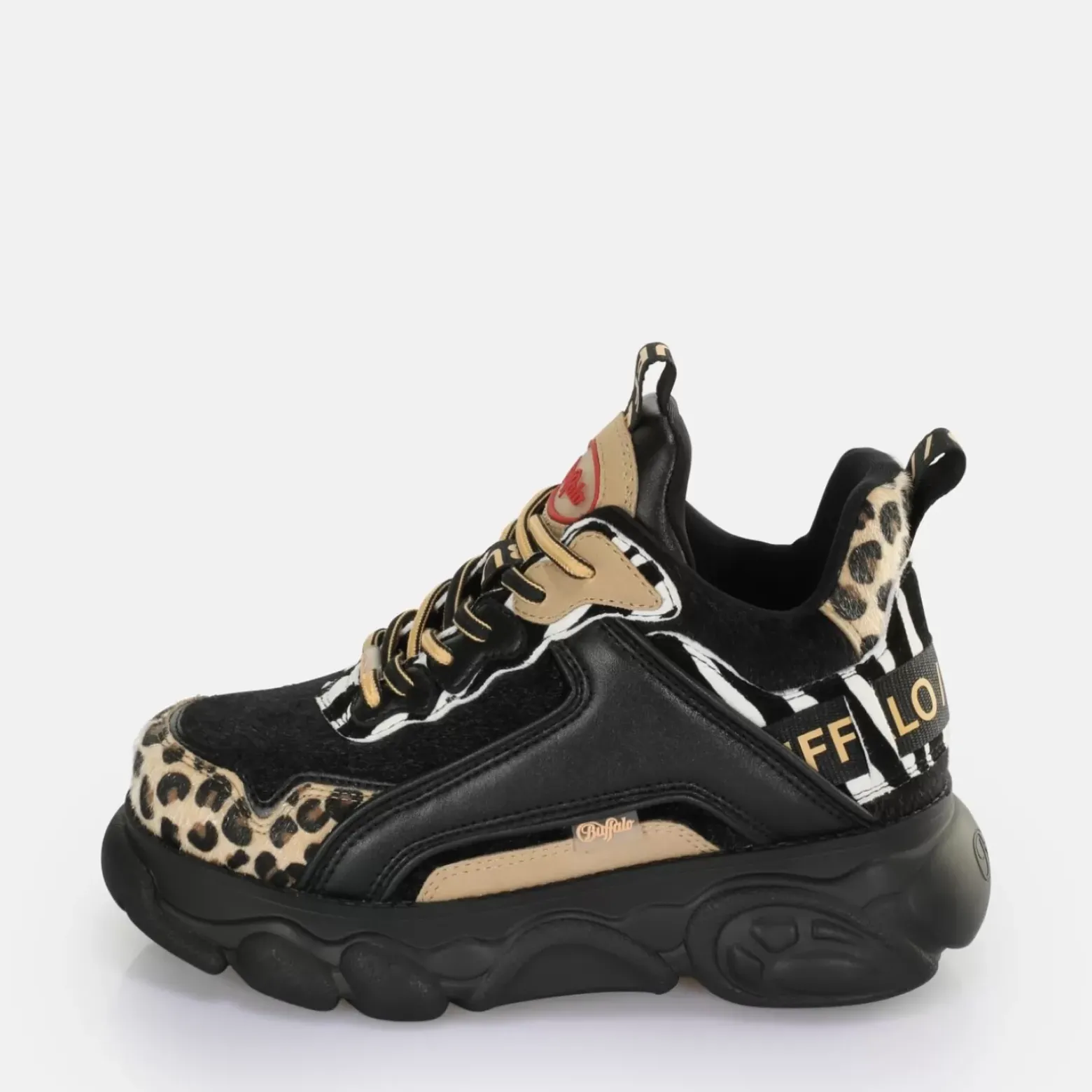 Hot BUFFALO Cld Chai Baskets Basses Vegan Melange Animal Schwarz/Animal