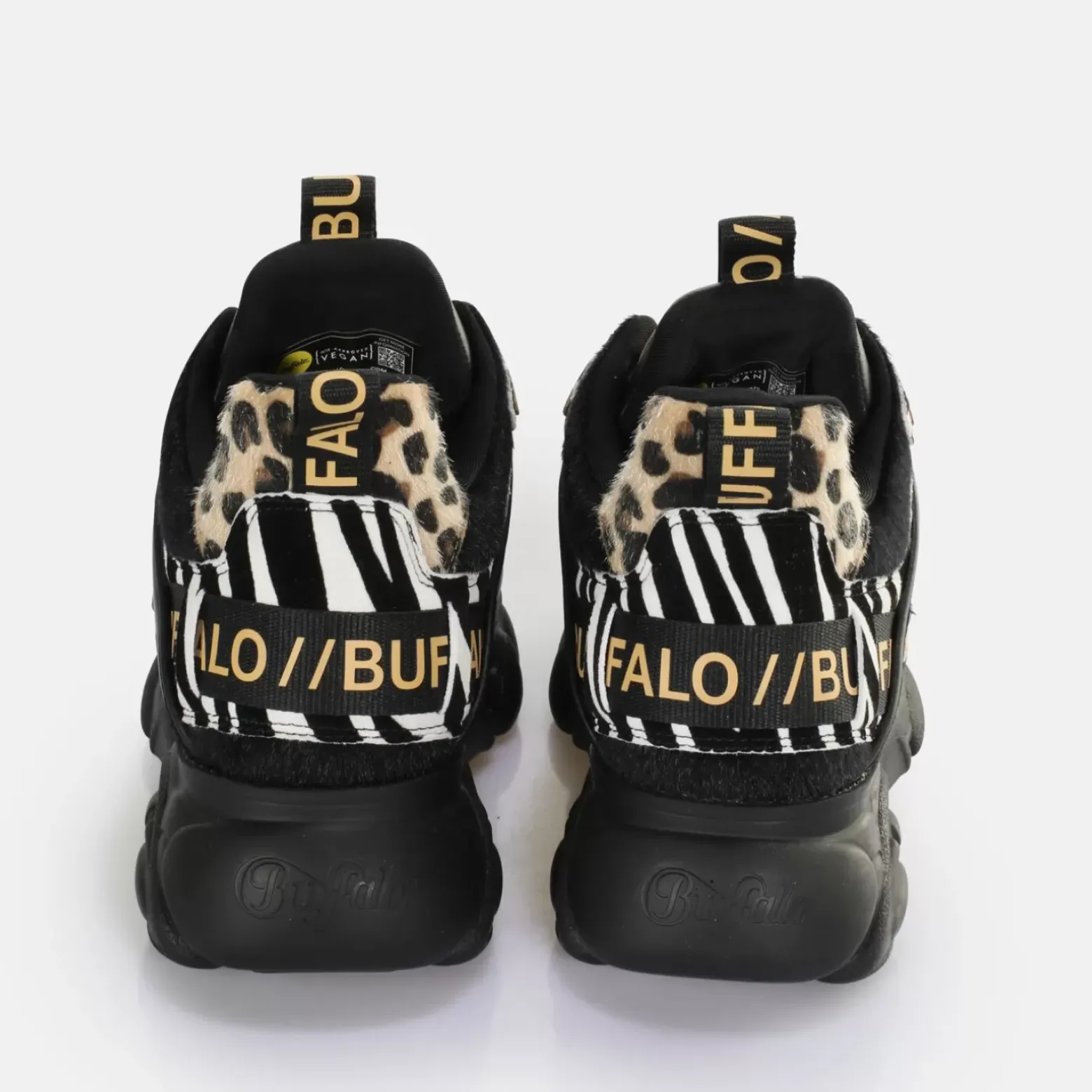 Hot BUFFALO Cld Chai Baskets Basses Vegan Melange Animal Schwarz/Animal