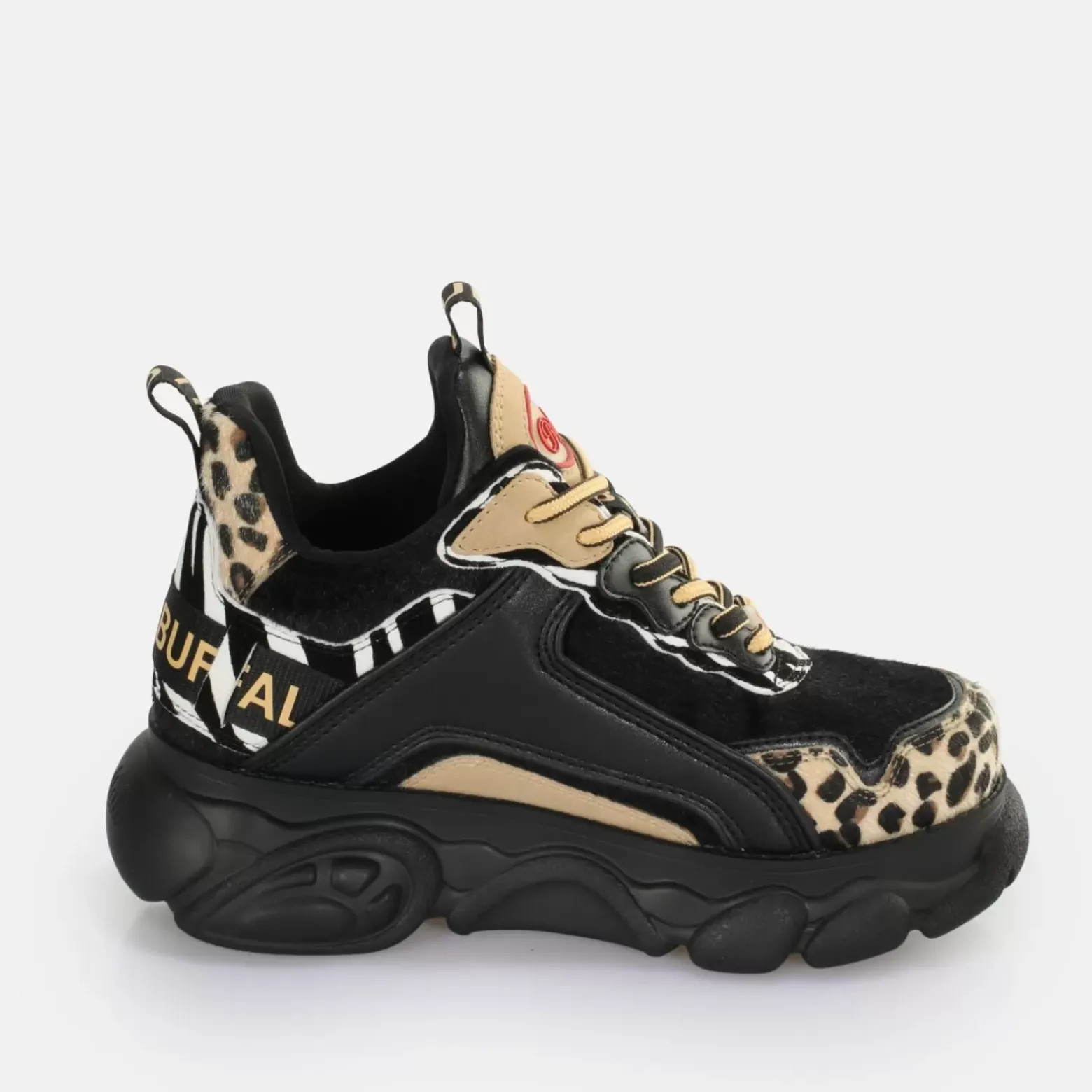 Hot BUFFALO Cld Chai Baskets Basses Vegan Melange Animal Schwarz/Animal