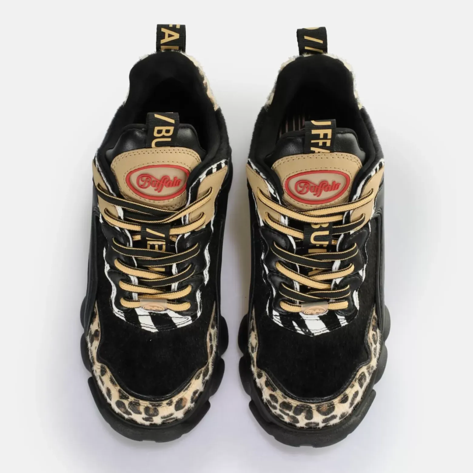 Hot BUFFALO Cld Chai Baskets Basses Vegan Melange Animal Schwarz/Animal