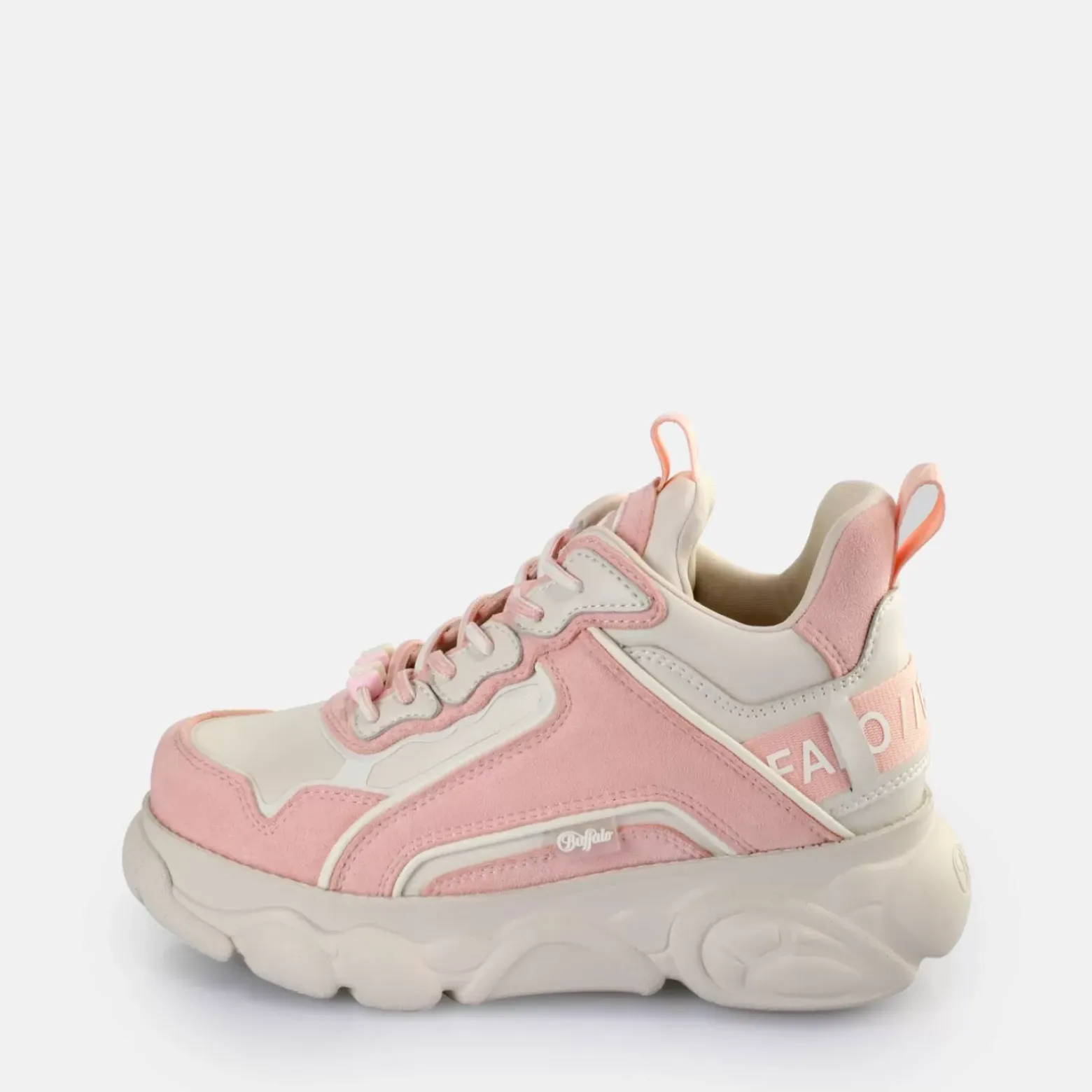 Shop BUFFALO Cld Chai Baskets Basses Veganes/Rose Vif Blanc Casse