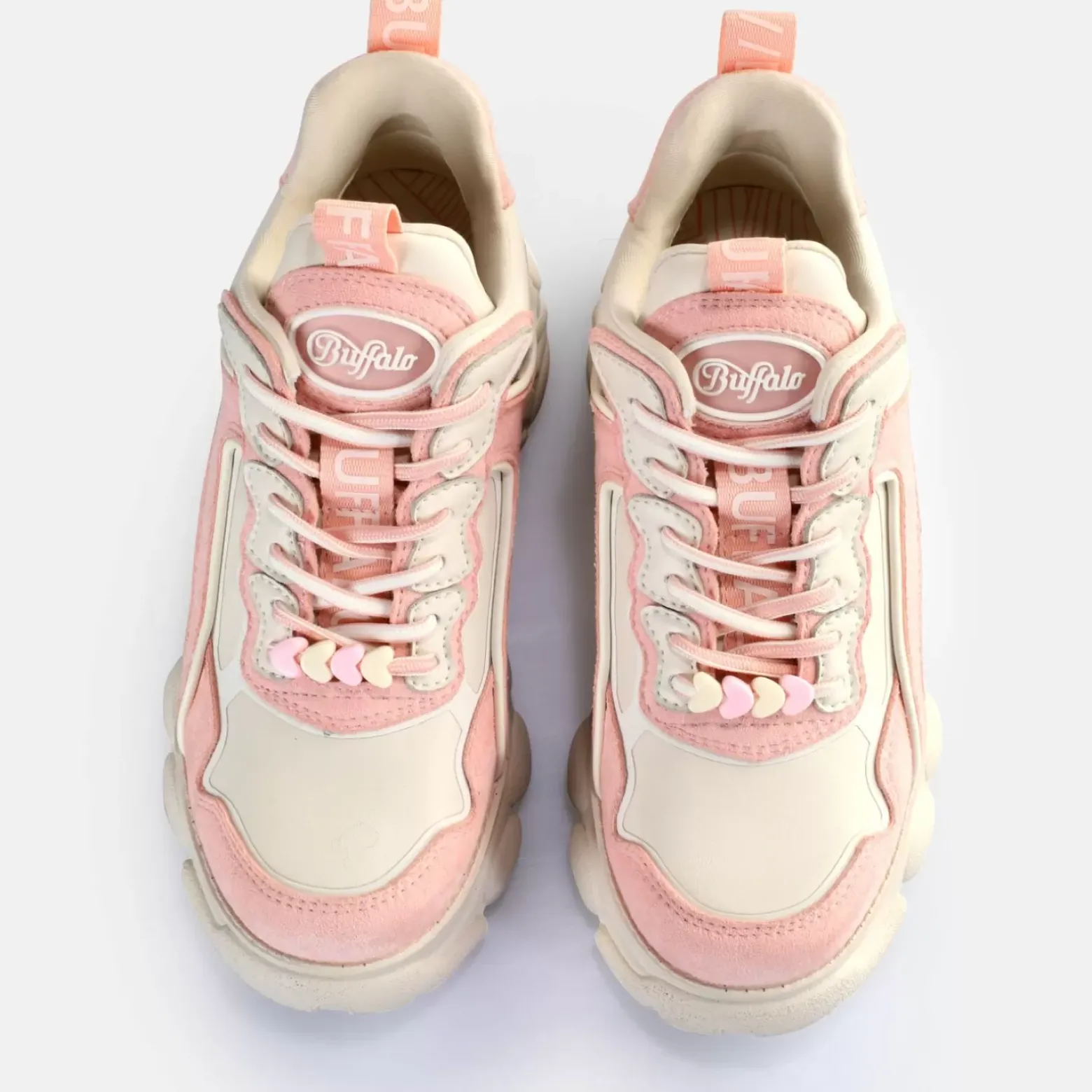 Shop BUFFALO Cld Chai Baskets Basses Veganes/Rose Vif Blanc Casse