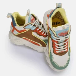 New BUFFALO Cld Chai Baskets Basses Vegan Multicolore Vif Chameau/Brun/Multicolore