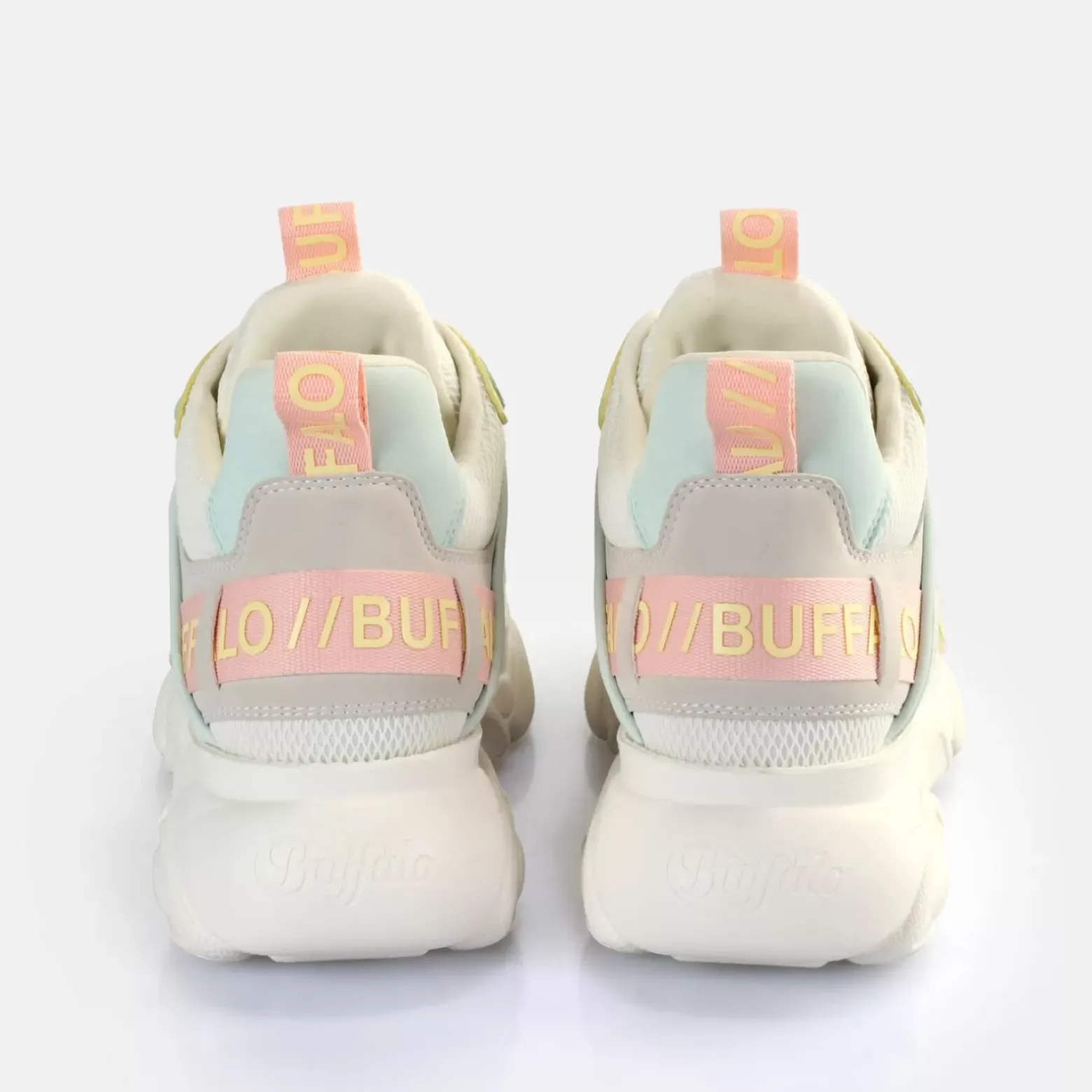 Store BUFFALO Cld Chai Baskets Basses Veganes Creme/Rose/Vert Menthe White/Cream Pink