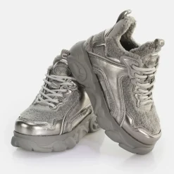 Online BUFFALO Cld Chai Warm Baskets Basses Vegan Argent/Bleu Gris