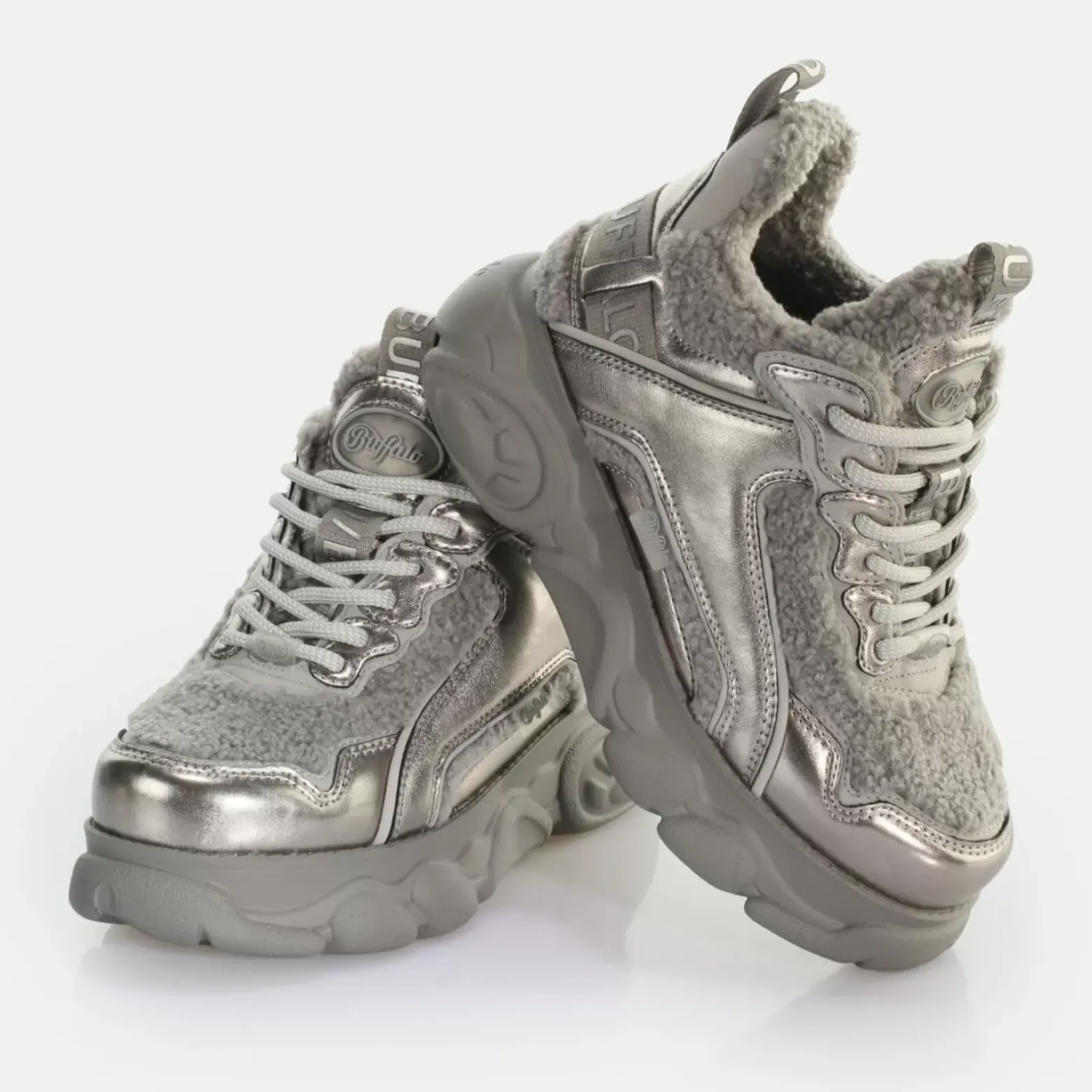 Online BUFFALO Cld Chai Warm Baskets Basses Vegan Argent/Bleu Gris