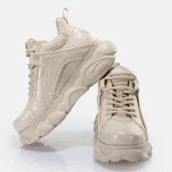 Shop BUFFALO Cld Corin Baskets Basses Vegan Croco Cream Creme