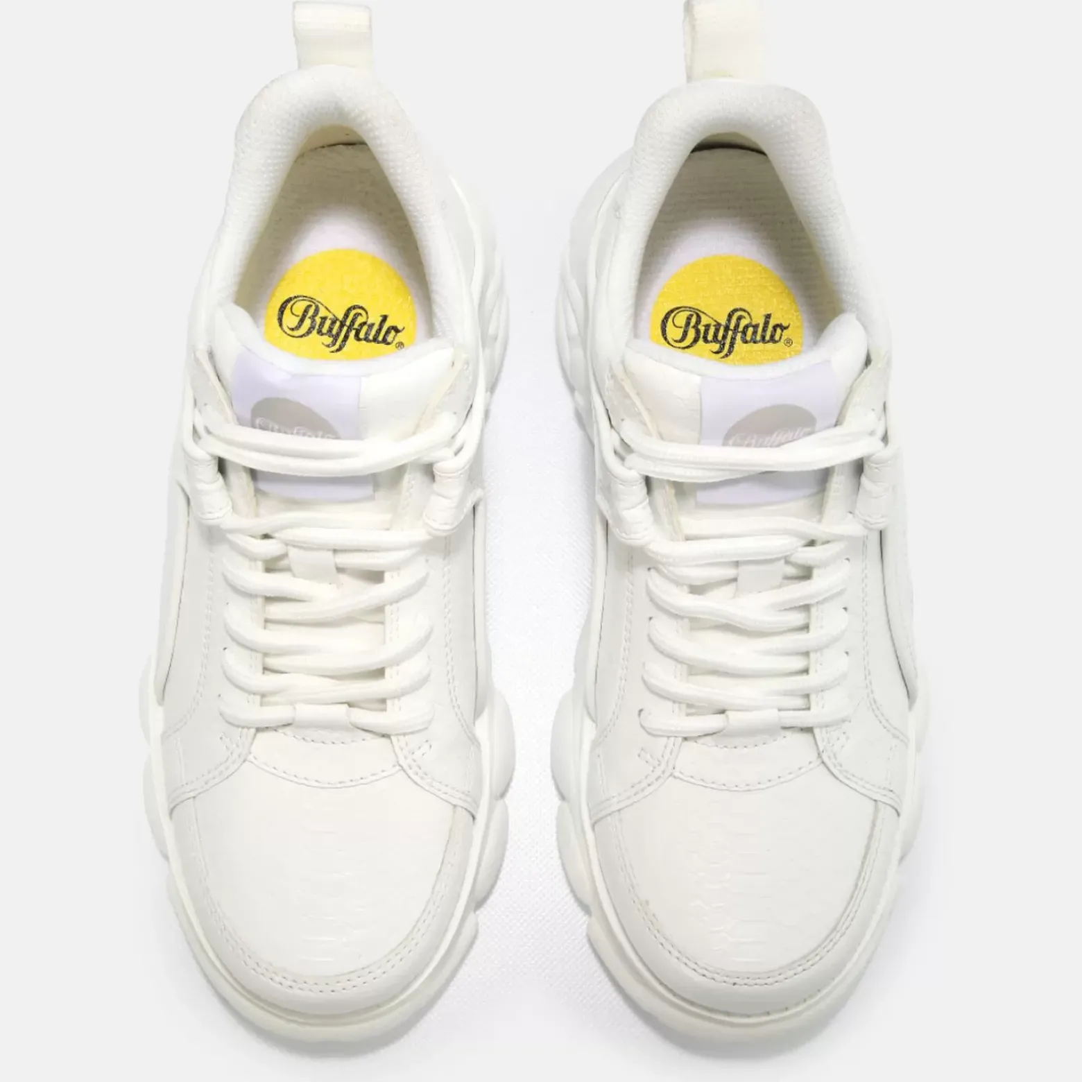 Best BUFFALO Cld Corin Baskets Veganes Blanc Snake White