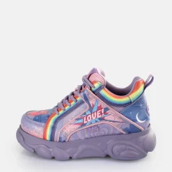 Best Sale BUFFALO Cld Corin Graffiti Baskets Basses Veganes Purple Love Violet