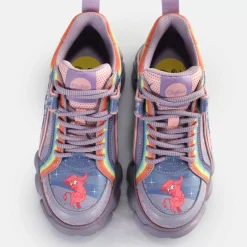 Best Sale BUFFALO Cld Corin Graffiti Baskets Basses Veganes Purple Love Violet