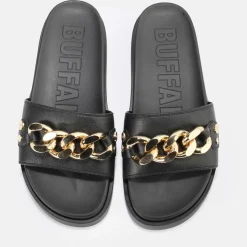 Best Sale BUFFALO Eve Chain Sandales A Plateforme Veganes Noir