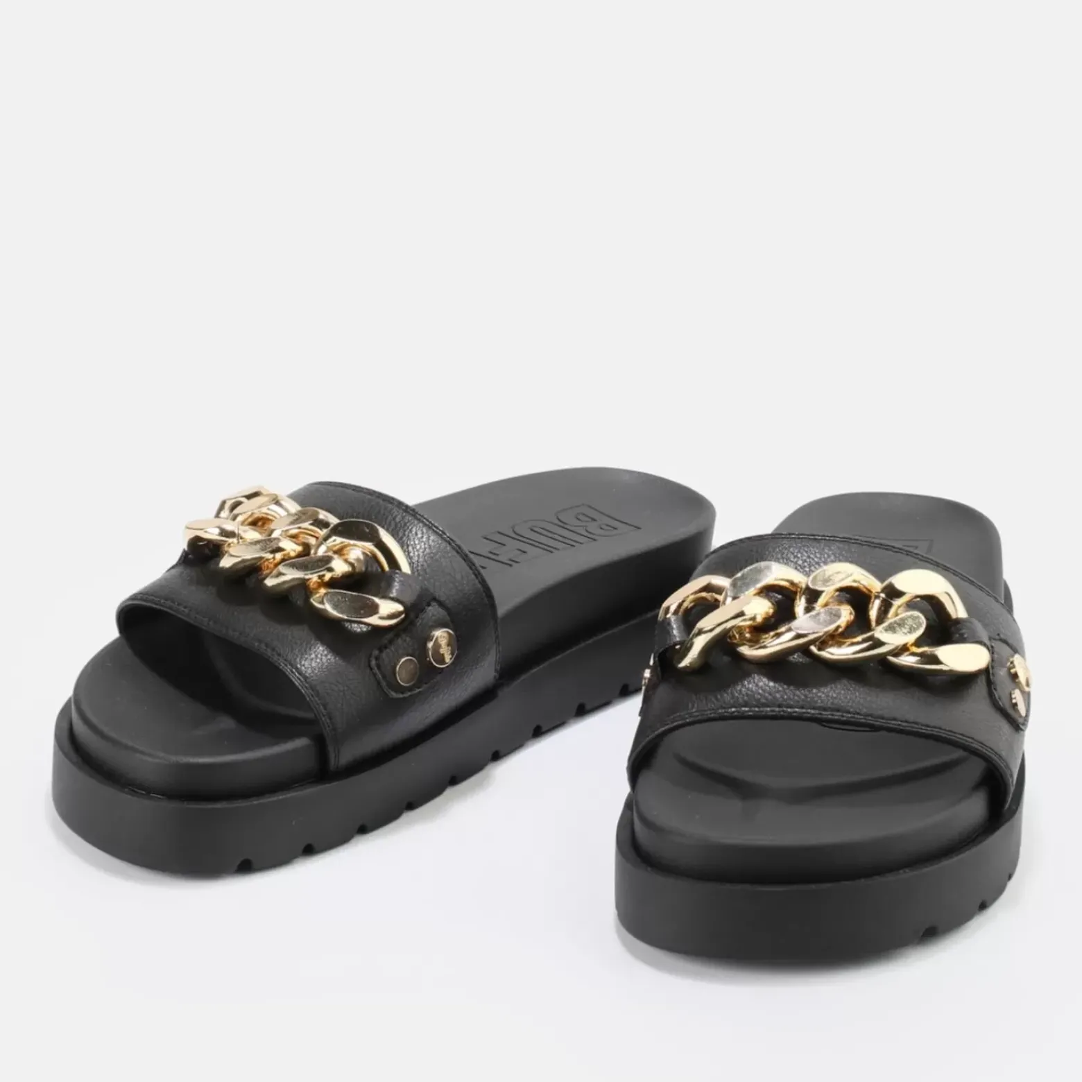 Best Sale BUFFALO Eve Chain Sandales A Plateforme Veganes Noir