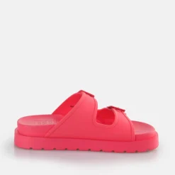 Sale BUFFALO Eve Sol Claquettes De Piscine A Plateforme Veganes Hot Pink Rose Vif