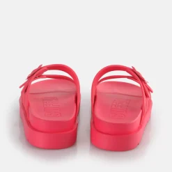 Sale BUFFALO Eve Sol Claquettes De Piscine A Plateforme Veganes Hot Pink Rose Vif