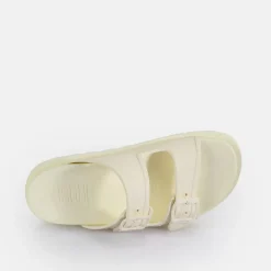 Hot BUFFALO Eve Sol Claquettes De Piscine A Plateforme Veganes Blanc Casse