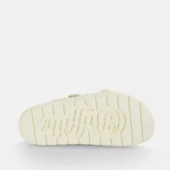 Hot BUFFALO Eve Sol Claquettes De Piscine A Plateforme Veganes Blanc Casse