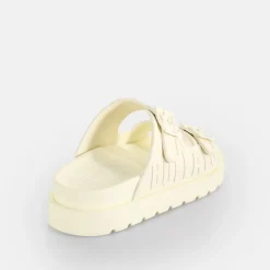 Hot BUFFALO Eve Sol Claquettes De Piscine A Plateforme Veganes Blanc Casse