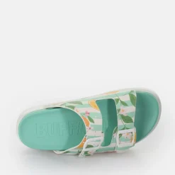 Outlet BUFFALO Eve Sol Claquettes De Piscine A Plateforme Veganes/Orange Vert