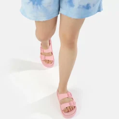 Best BUFFALO Eve Sol Sandales A Plateforme Veganes Rose Bonbon Rose Vif