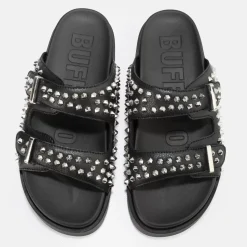 Outlet BUFFALO Eve Stud Sandales A Plateforme Veganes Noir
