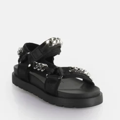 Fashion BUFFALO Eve Track C Claquettes De Piscine A Plateforme Veganes/Argente Noir