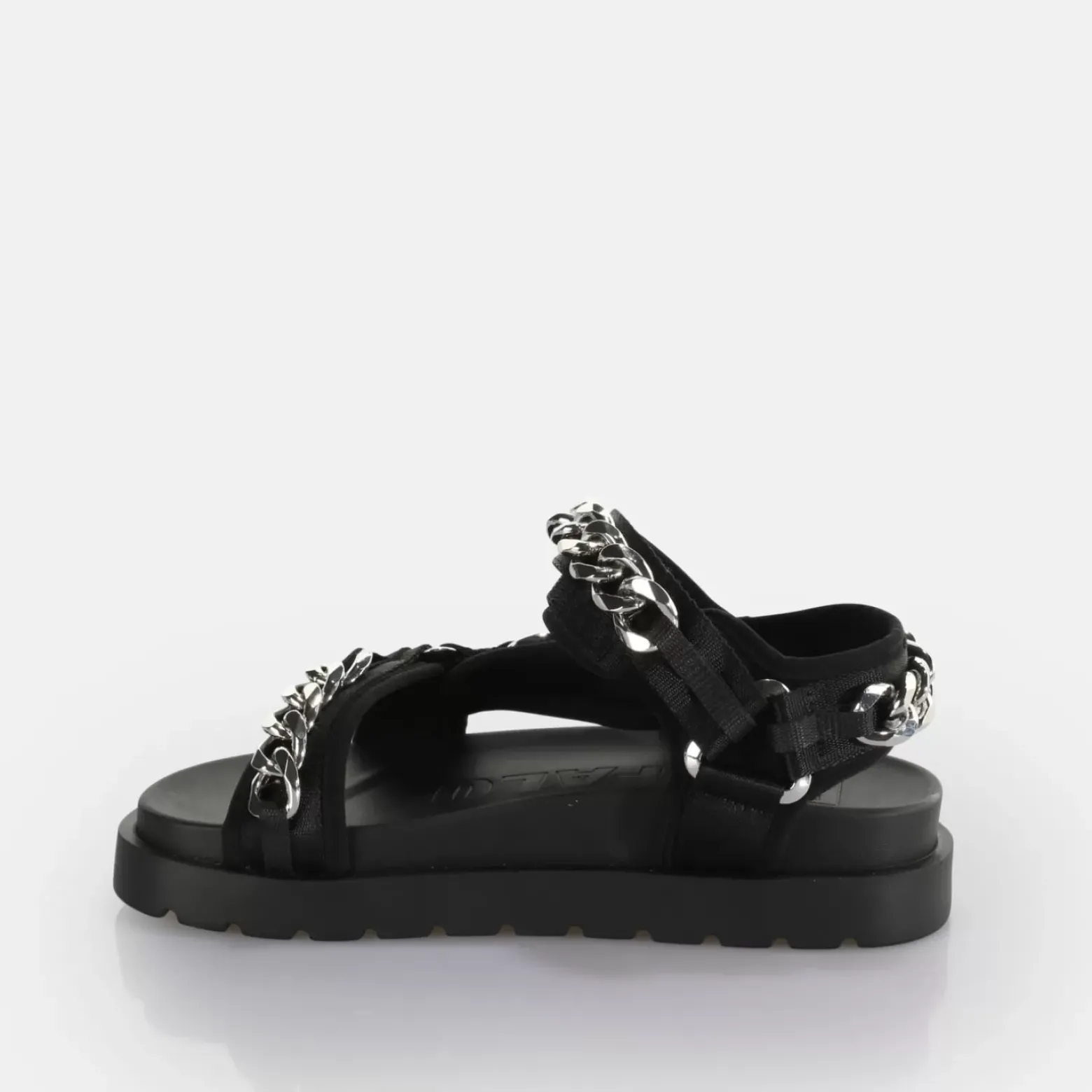 Fashion BUFFALO Eve Track C Claquettes De Piscine A Plateforme Veganes/Argente Noir