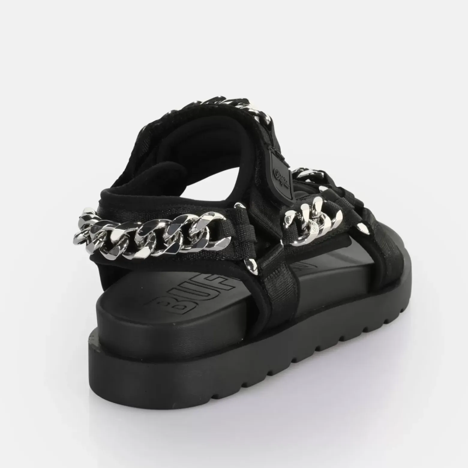Fashion BUFFALO Eve Track C Claquettes De Piscine A Plateforme Veganes/Argente Noir