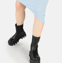 Cheap BUFFALO Flora Chelsea Hi Bottes Vegan Noir