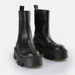 Cheap BUFFALO Flora Chelsea Hi Bottes Vegan Noir