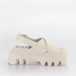 Cheap BUFFALO Flora Cross Sandales A Plateforme Veganes Creme