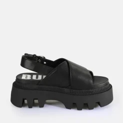 Hot BUFFALO Flora Cross Sandales A Plateforme Veganes Noir