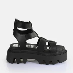 Shop BUFFALO Flora Fisher Sandales A Plateforme Veganes Noir
