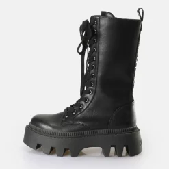 Flash Sale BUFFALO Flora Laceup Hi Bottes Vegan Noir