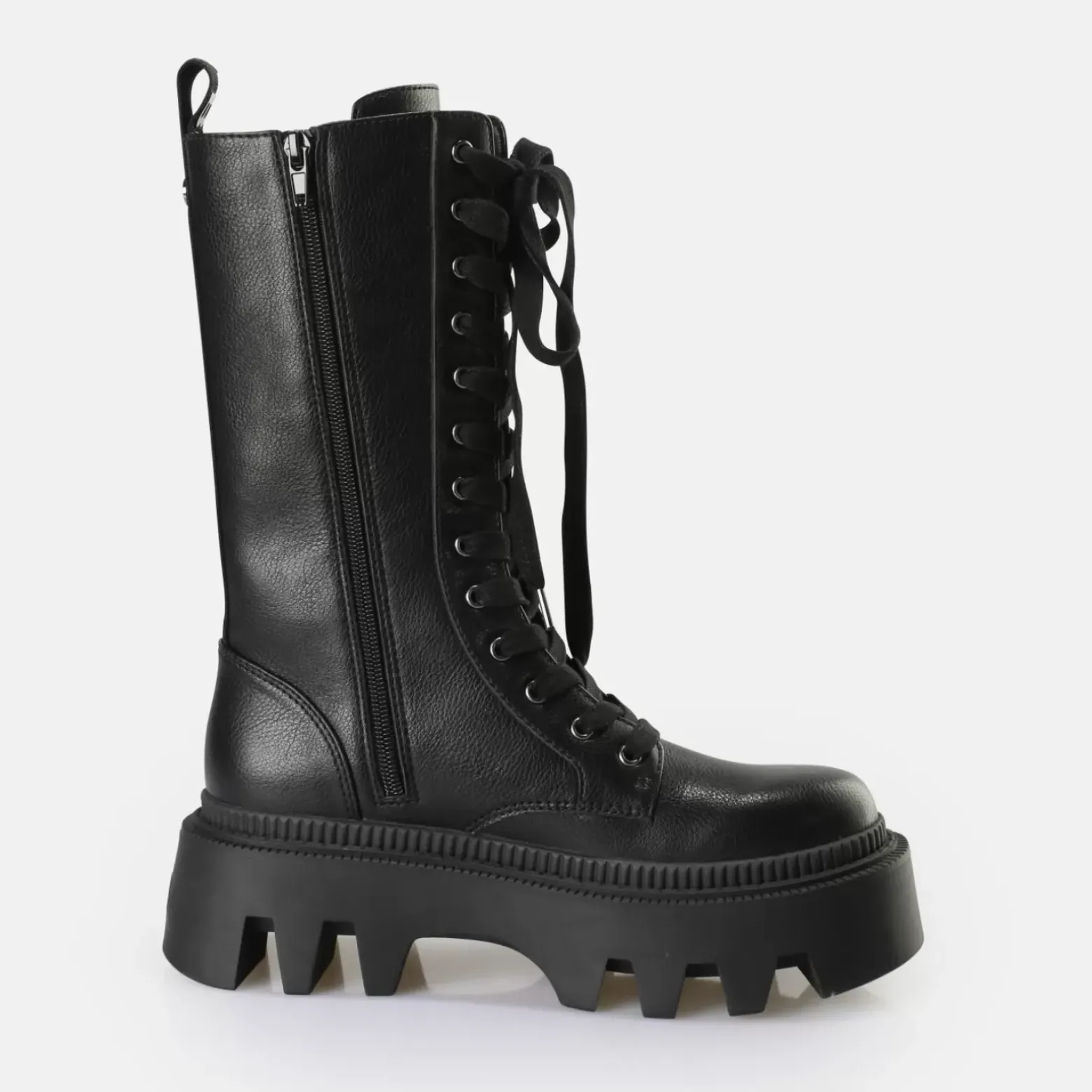 Flash Sale BUFFALO Flora Laceup Hi Bottes Vegan Noir