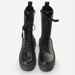 New BUFFALO Flora Laceup Hi Bottes Vegan Pour Homme Noir