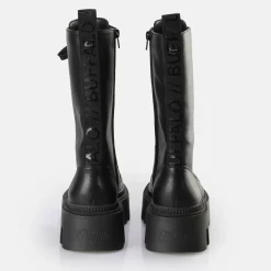 New BUFFALO Flora Laceup Hi Bottes Vegan Pour Homme Noir