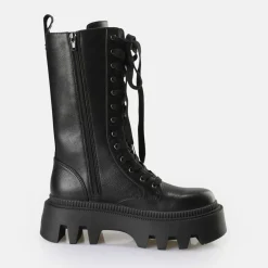 New BUFFALO Flora Laceup Hi Bottes Vegan Pour Homme Noir