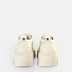 Clearance BUFFALO Flora Laceup Lo Chaussures Basses Vegan Creme