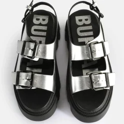 Best BUFFALO Flora On Sandales A Plateforme Veganese Argent