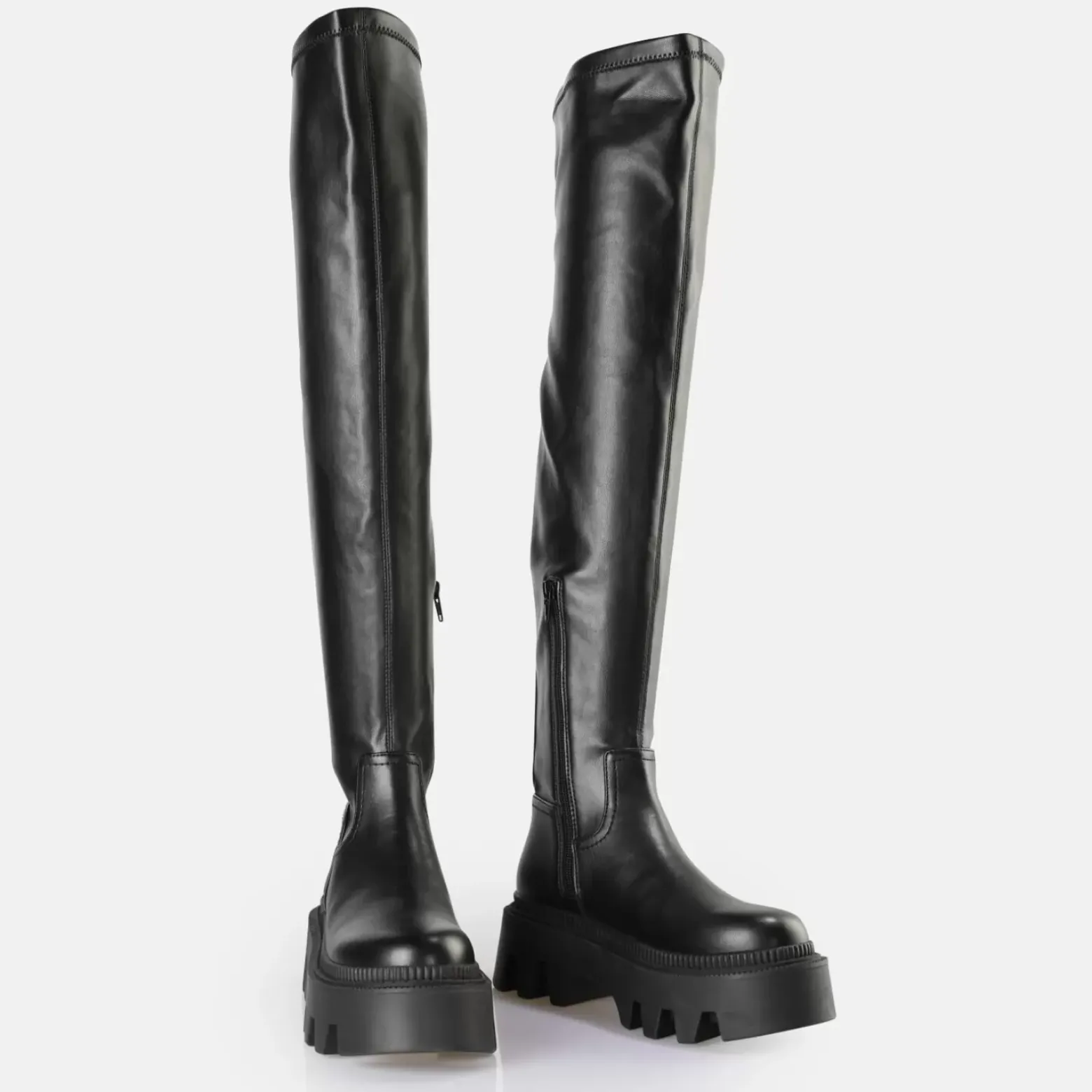 Discount BUFFALO Flora Overknee Bottes Vegan Noir