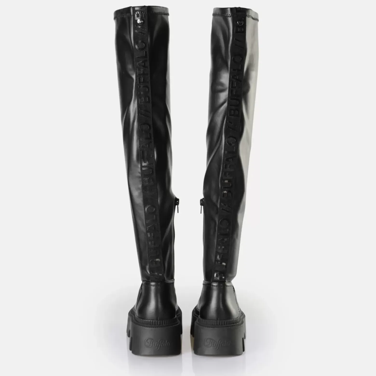 Discount BUFFALO Flora Overknee Bottes Vegan Noir