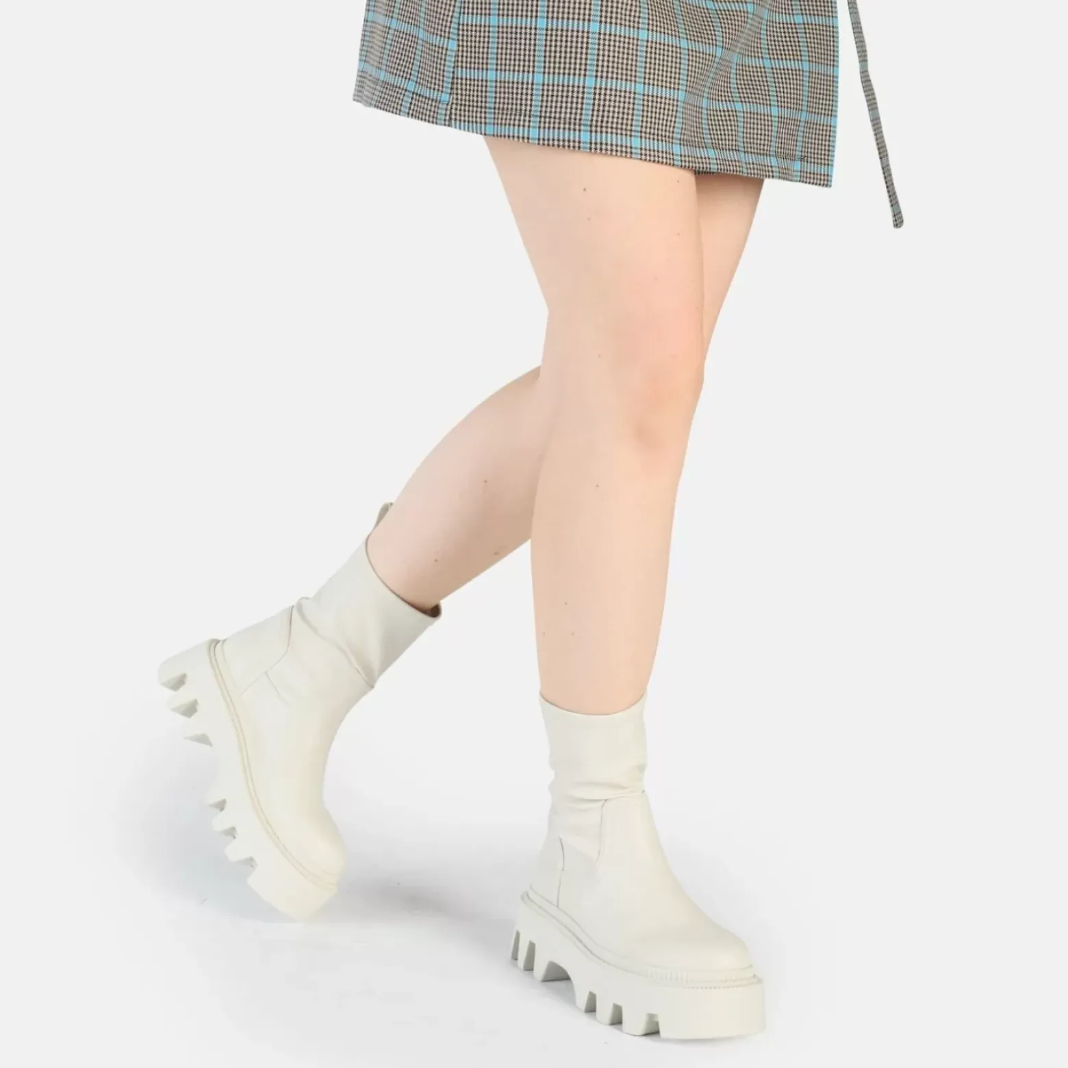 Best BUFFALO Flora Sockboot Bottes Vegan Creme